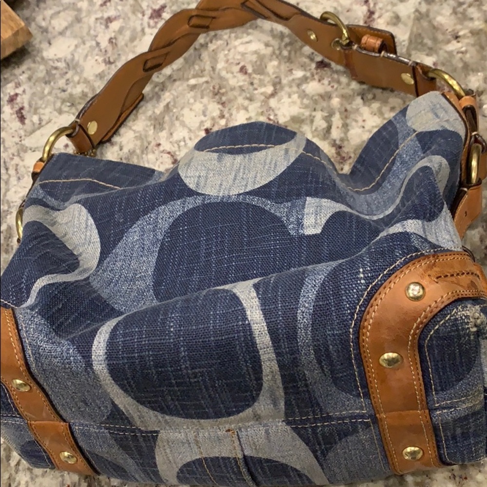 Coach denim logo purse.